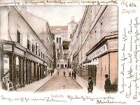 Bregovita ulica (današnja Tomićeva) 1903. godine, dopisnica